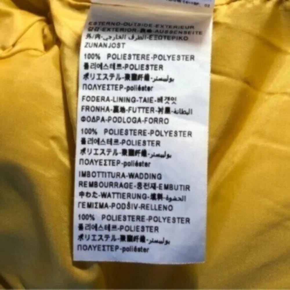 United Colors of Benetton Baby Girl Yellow Gold Hooded Puffer Jacket 1 Yr